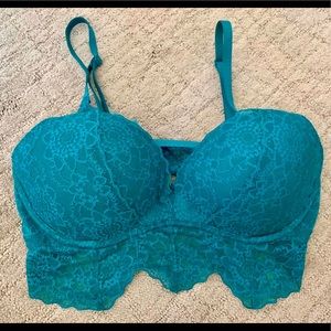 Victoria’s Secret PINK teal lace bra, SIZE MEDIUM